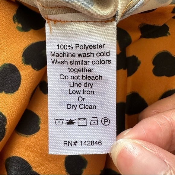 Rhode Jumpsuit Blake Long Sleeve Wide Leg Satin Leopard Cheetah Print L NWT New - Picture 10 of 15